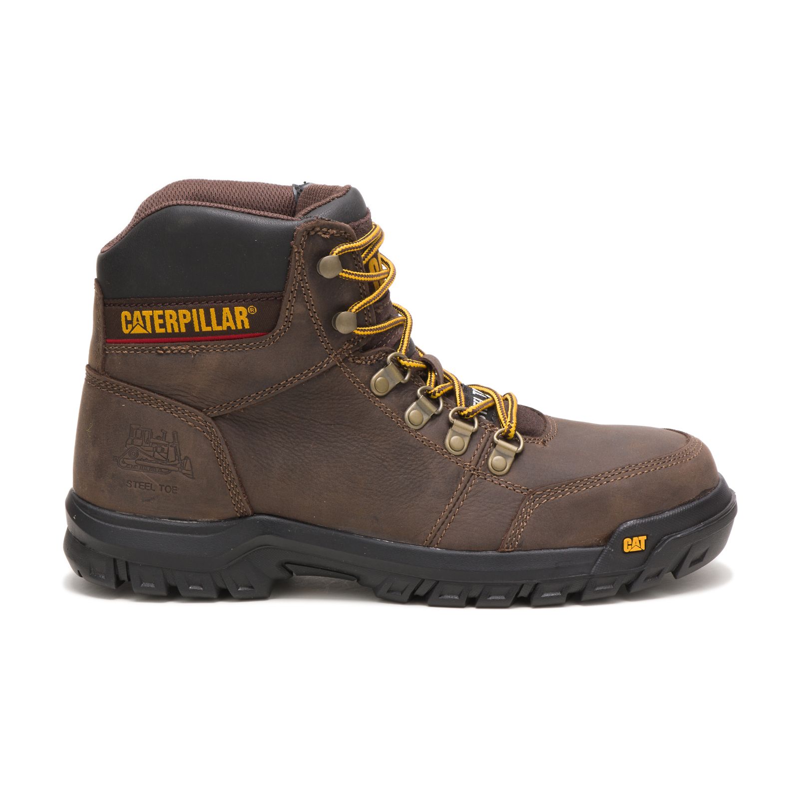 Caterpillar Boots Islamabad - Caterpillar Outline Steel Toe Mens Steel Toe Boots Brown (830625-TIH)